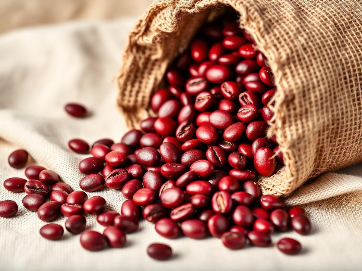 Red kidney beans in a burlap sack — illustrative international sourcing category