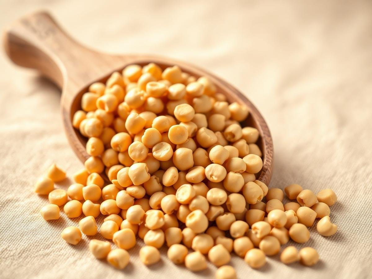 Whole and split yellow peas in a wooden scoop — illustrative international sourcing category